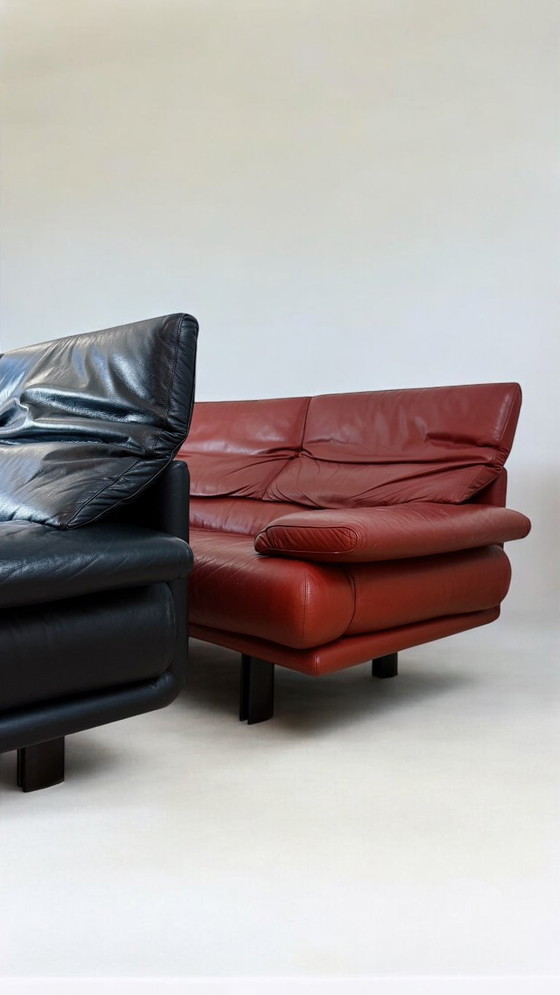 Image 1 of Canapé vintage Alanda 160 cm en cuir noir, par Paolo Piva pour B&B Italia