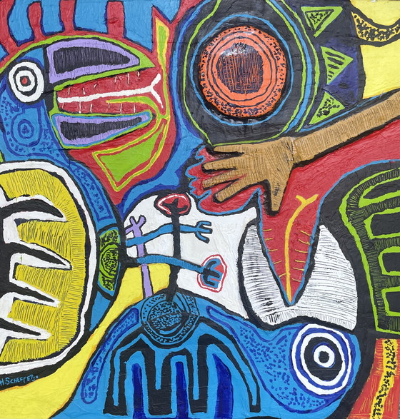 Image 1 of Harold Scheffer  “ Paradise “  100x100 cm