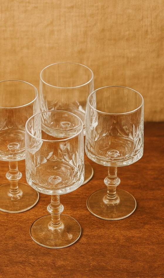 Image 1 of Élégants gobelets en cristal vintage – Ensemble de 5