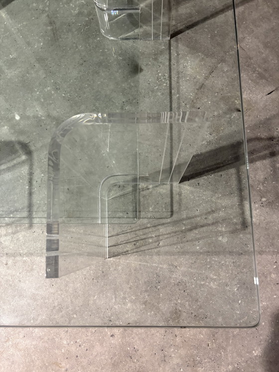 Image 1 of Midcentury salontafel glas/plexiglas