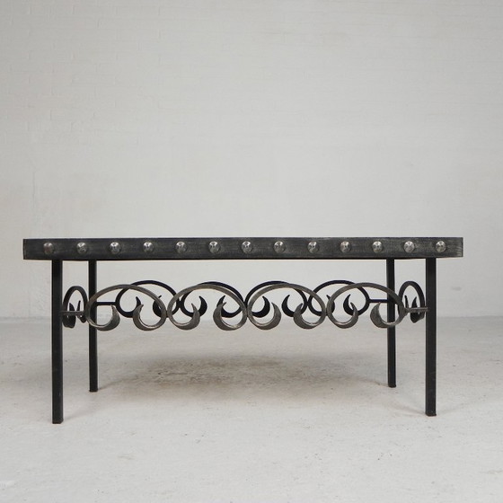 Mid Century Brutalist Tegeltafel, Met 10 Tegels En Stalen Frame, Jaren 60 – Bijzettafels, Iron, Ceramic (photo 7 of 22)
