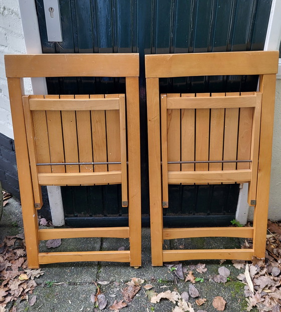 Image 1 of Sedie pieghevoli in legno di metà secolo, disegnate da Aldo Jacober, anni '60.