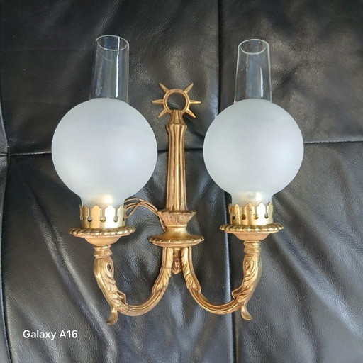 Empire-style gilt bronze double sconce