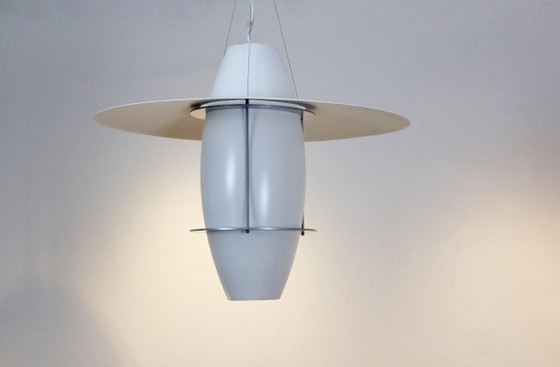 Suspension iconique Sonatra Fagerhult par Jan Wickelgren, Aluminium, polished steel, Blanc, Scandinavian (photo 8 sur 10)