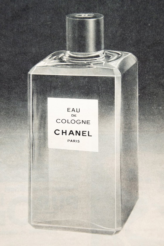 Image 1 of Original Vintage Chanel Eau de Cologne Advertisement Poster 1961 / Framed / 33x25cm / Very Good Condition / Plakat