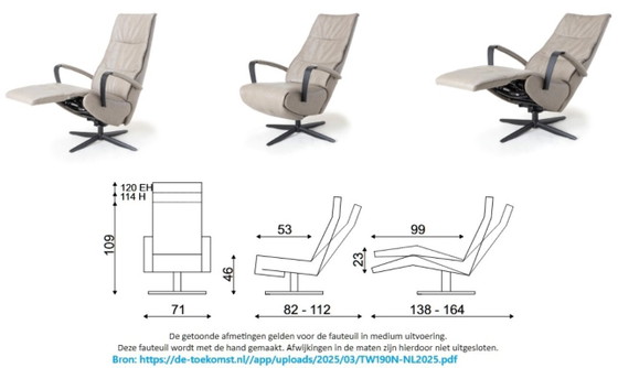 Poltrone reclinabili "The Future" TW-190 (3 pezzi) – De Toekomst, Leather, Metal (photo 9 of 9)