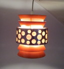 Lampada a sospensione in stile spaziale, metallo arancione, cromo, Massive, Belgio, anni '60-'70