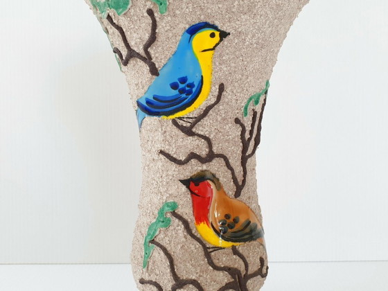 Image 1 of Vaso a treppiede in ceramica vintage anni '50 di Gabriel Fourmaintraux, stile rockabilly anni '50.