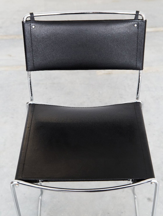 Image 1 of Leather Barstools by Giandomenico Belotti for Alias, 1980s, Set of 6