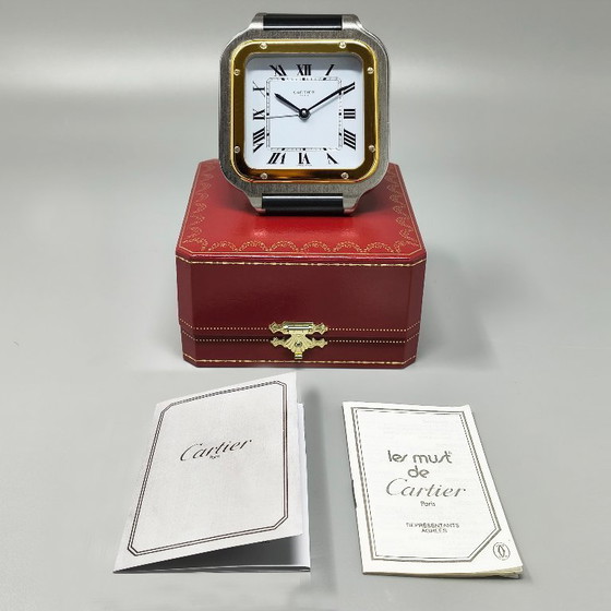 Image 1 of Reloj despertador Cartier Santos Pendulette de los años 80. Fabricado en Suiza.