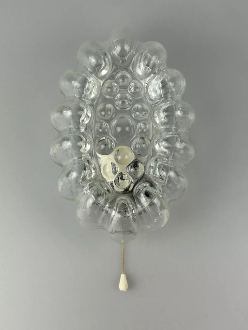 Lampe murale des années 60 70 en verre et métal Bubble Wall Sconce Space Age Design