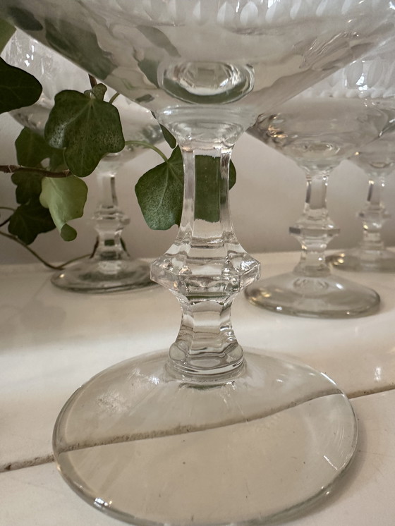 Image 1 of Set van 5 kristallen coupe champagne glazen 