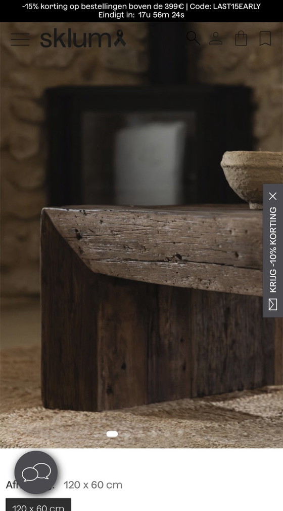 Mesa de centro rectangular 120 x 60 cm de madera de Juvira, sklum, Mesas de centro, Marrón (foto 2 de 6)