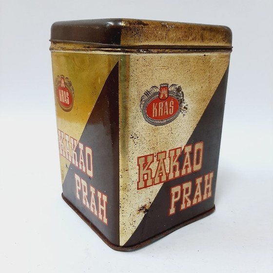Image 1 of Vintage tin can of cocoa powder with the brand "Kraš"