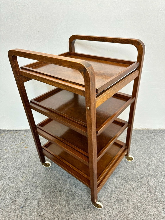 Vintage Bar Cart Thonet Style Bentwood 1930s, Brown (photo 6 of 9)