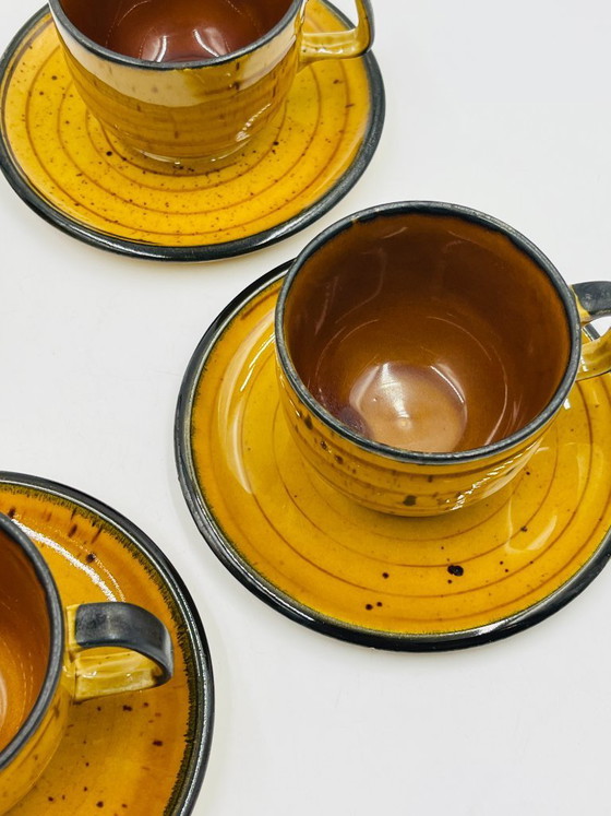 Image 1 of Lot de quatre tasses et sous tasses Boch  Palma vintage