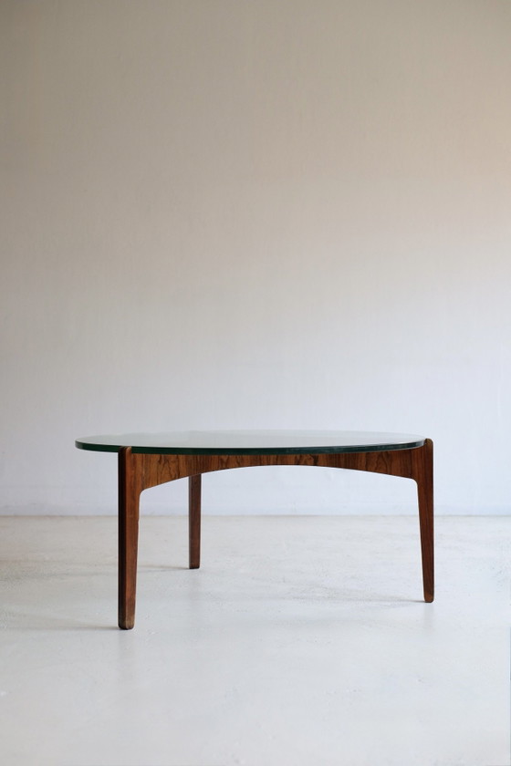 Vintage Coffee table, Sven Ellekaer – Glass, Wood (photo 2 of 6)