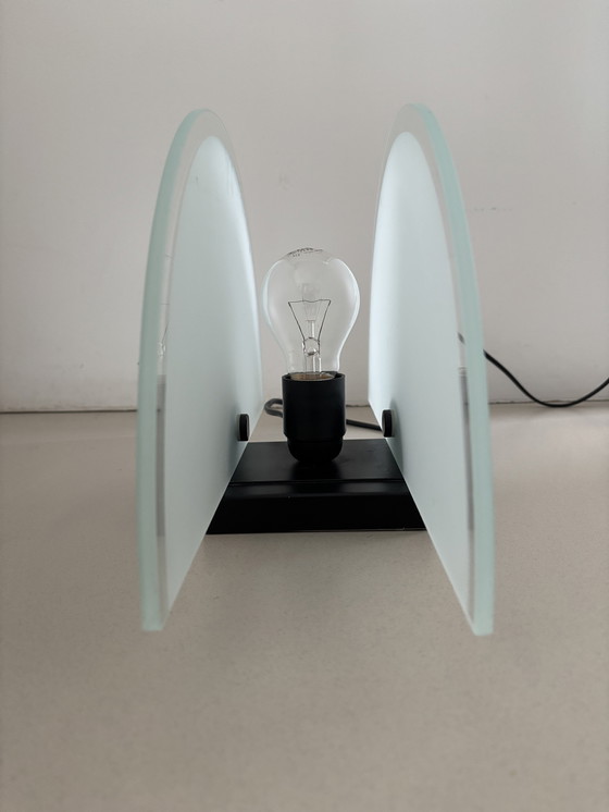 Image 1 of Tischlampe aus Glas im Stil des Art déco Revival der 1980er Jahre