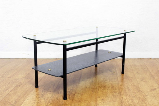 Table basse vintage en verre 1960