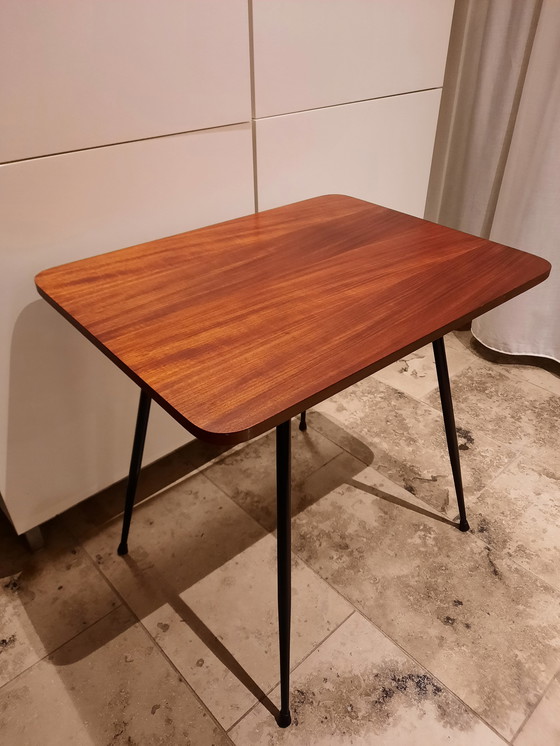 Image 1 of 1970s table with rotating top.