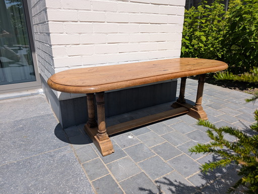Rustikaler Kloster-Couchtisch aus massiver Eiche