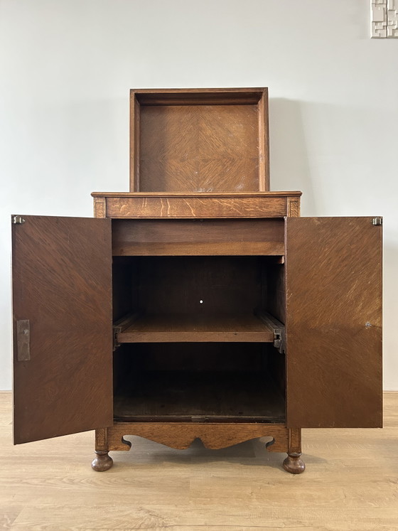 Prachtige vintage grammofoonkast – Edephone, Kasten, Metal, Wood (photo 7 of 10)