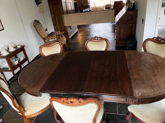 Image 1 of Tavolino Biedermeier con 6 sedie Biedermeier