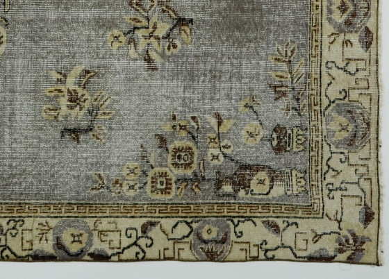 Tappeto turco vintage Oushak 250 × 150 cm – Grigio, in lana, tessuto a mano – Tappeti, Wool (photo 4 of 10)