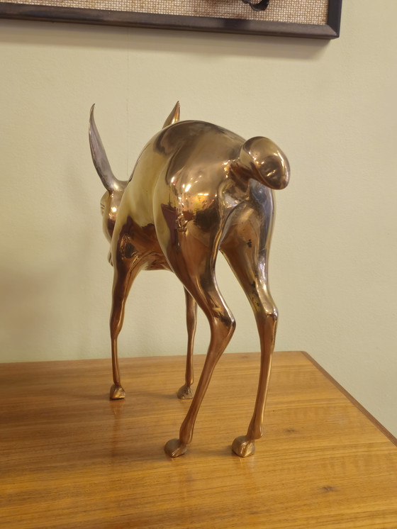 Image 1 of Vintage Brass Bambi Deer Statue France
