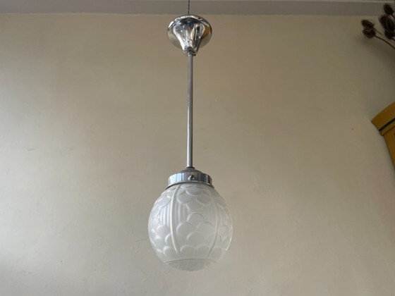 Image 1 of Lamp Hanglamp Plafondlamp Art Deco 1930 Matglas Frans
