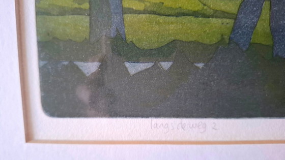 Aquatinta „Langs De Weg“ von Guus Kuit – Lithographien & Drucke, Glass, Metal (photo 3 of 5)