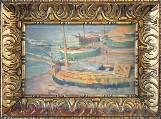 Jules Van De Leene, Stranded Boats, Gouache, 1920s – Paintings & Drawings (photo 3 of 12)