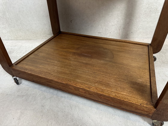 Image 1 of Carrello di servizio Art Déco in rovere e ceramica