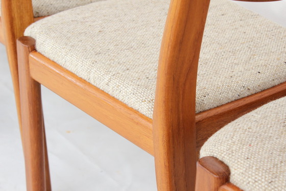 Image 1 of as new, Holstebro Danish Dining Chairs / Vintage Dining Chair in Teak and new Virgin Wool Cover
