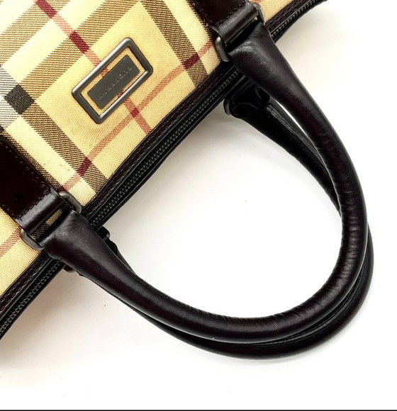 Image 1 of Sac à main Mini Boston Burberry en PVC et cuir à motif Nova Check
