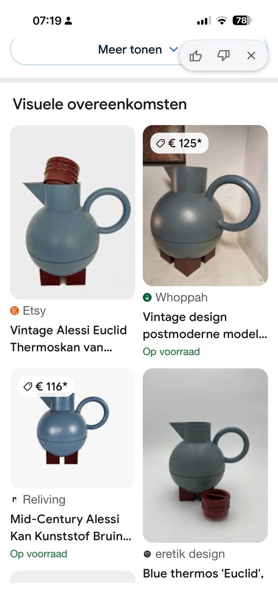 Alessi - Michael Graves - 'Euclid' - Termo - Gris/Azul – Objetos decorativos, Plastic (photo 11 of 11)