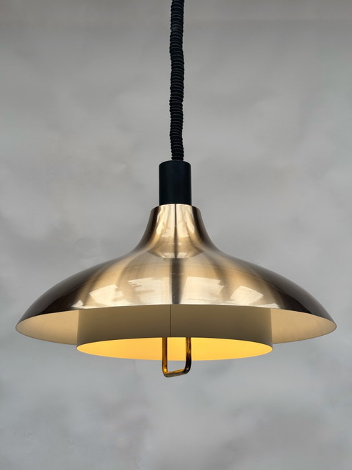 Vintage Dijkstra hanglamp | Metalen lamp in mid-century modern stijl uit de jaren 70 | Verstelbare hoogte – hanglampen