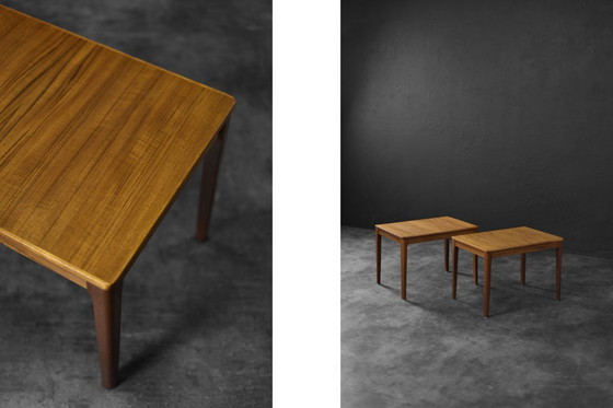 Image 1 of Vintage Mid-Century Scandinavian Modern Brown Teak Side Tables by Albert Larsson for Alberts Tibro, 1960s, Set of 2