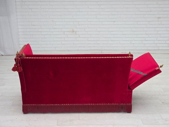 Image 1 of Divano danese "spagnolo" degli anni '70, rivestimento in velluto, gambe in legno di frassino.