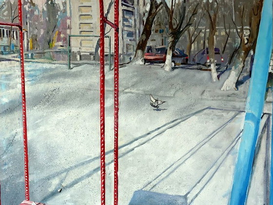 Original Oil Painting Contemporary Art City January 1 – Paintings & Drawings, Canvas (photo 7 of 7)