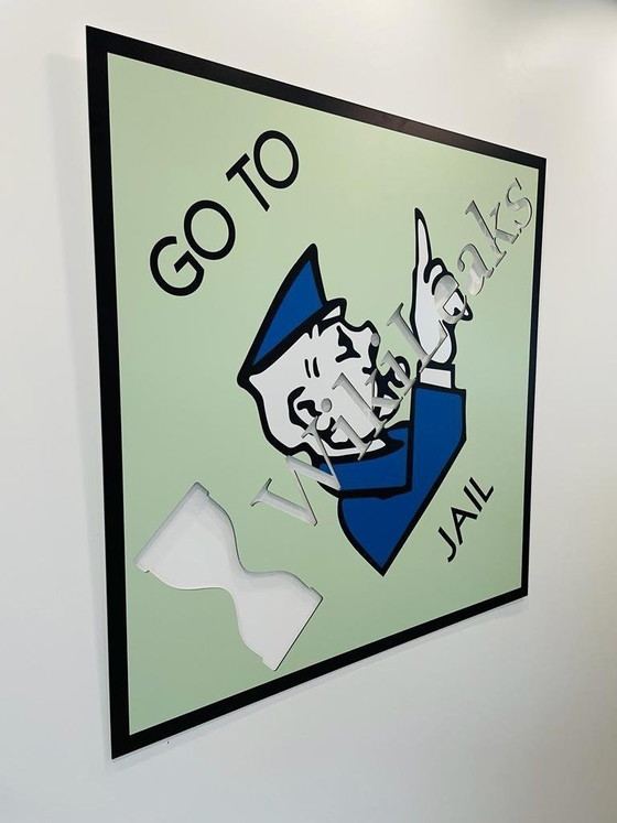 Image 1 of HARISSART - Monopoly, go to the Jail Wikileaks - Aluminum screen printing