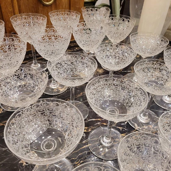 Image 1 of Glassware / Baccarat crystal glasses, 41 pieces, Rohan model, 1930s – France