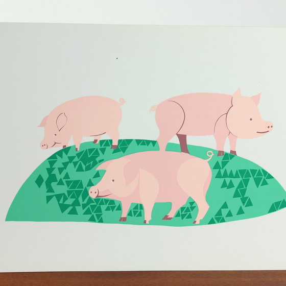 Image 1 of Panneau mural vintage tchécoslovaque de style Pop Art (années 1960)