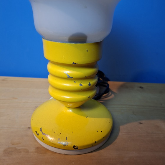 Image 1 of Mid-century Italian space-age table lamp glass metal