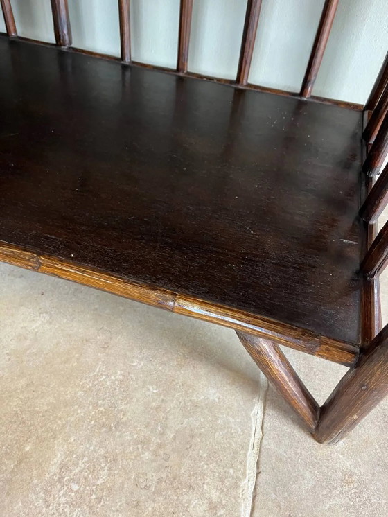 Bruin rotan console rek – Wandrek, Wicker, Rattan, Vintage (photo 14 of 18)
