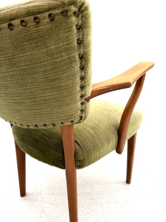 Fauteuil cocktail vintage, années 60, Bois, Textile, Marron (photo 4 sur 10)