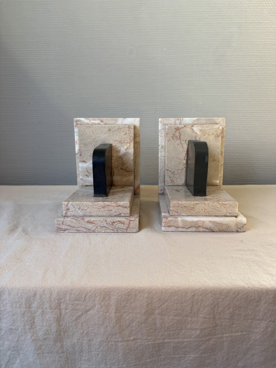 Image 1 of Vintage marble Art Deco style set of bookends