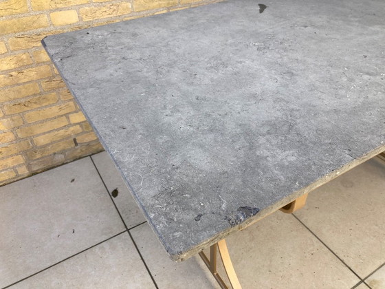 Cast iron garden table with hard stone top 160x80 cm – Metal (photo 8 of 8)