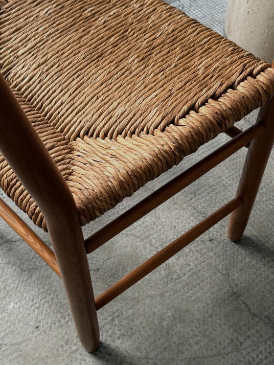 Image 1 of 4 sedie da pranzo in vimini di quercia, anni '60