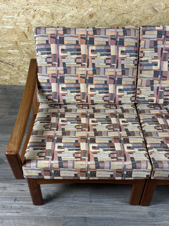 Image 1 of 60s 70s teak couch sofa 2-seater by Glostrup Møbelfabrik Denmark Design